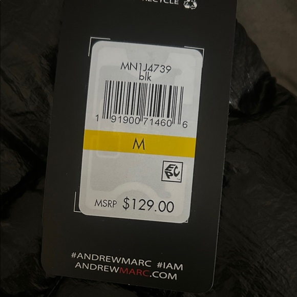 Marc New York Black Puffer Jacket with Cream Sherpa Collar